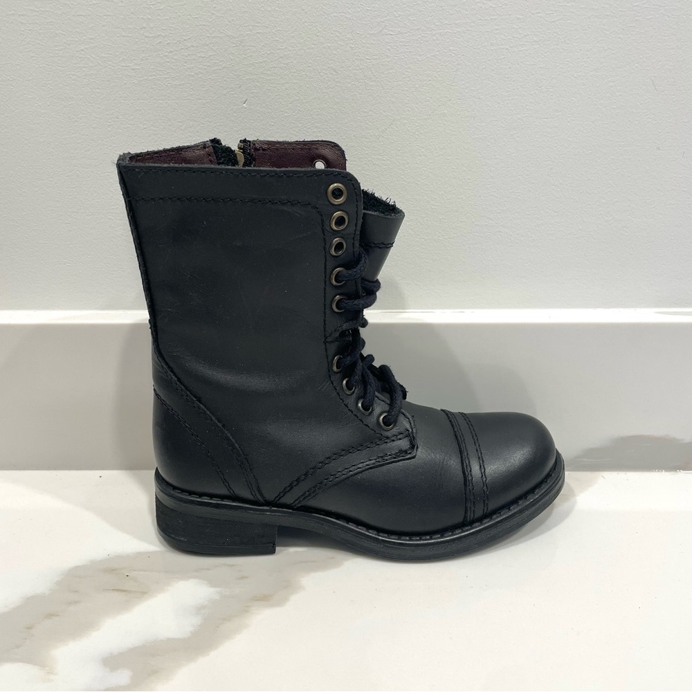 NEW Steve Madden Leather Troopa Moto Combat Lace Up Boots (size 5)